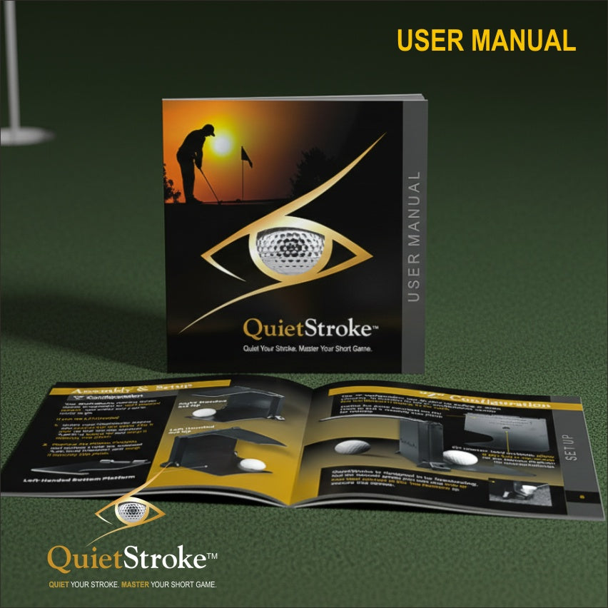 QuietStroke user manual on a green background